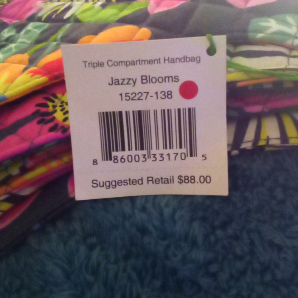 ^NWT!! Vera Bradley 'Jazzy Blooms' handbag - Picture 10 of 10